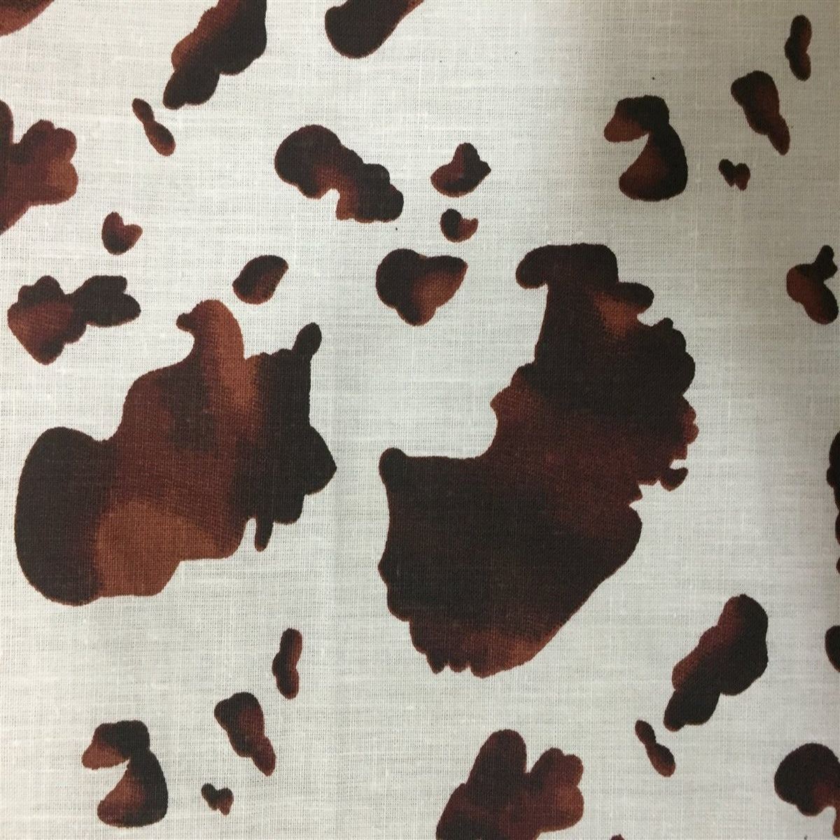 Brown White Cow Print Poly Cotton Fabric - Fashion Fabrics Los Angeles