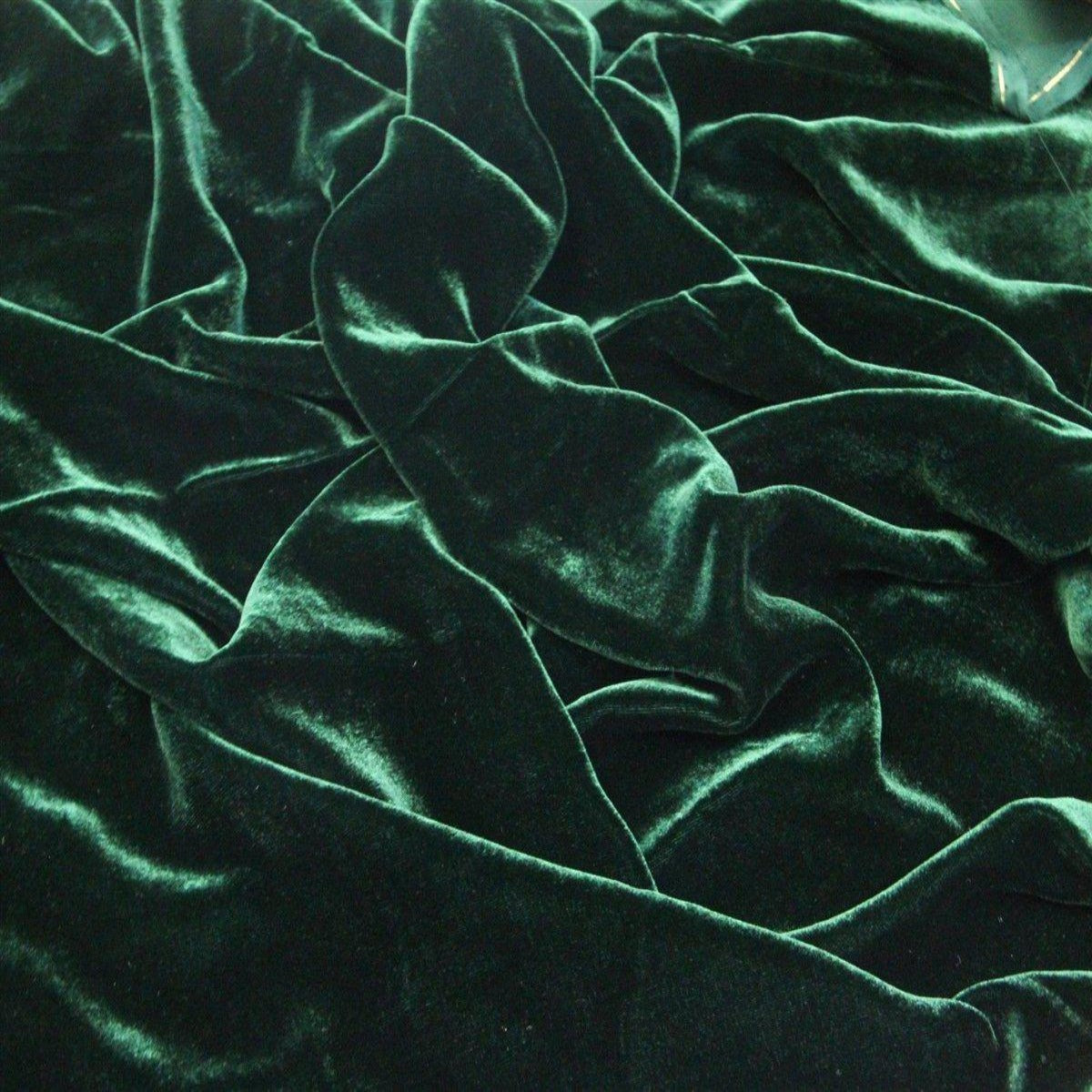 Hunter Green Silk Velvet Fabric - Fashion Fabrics Los Angeles