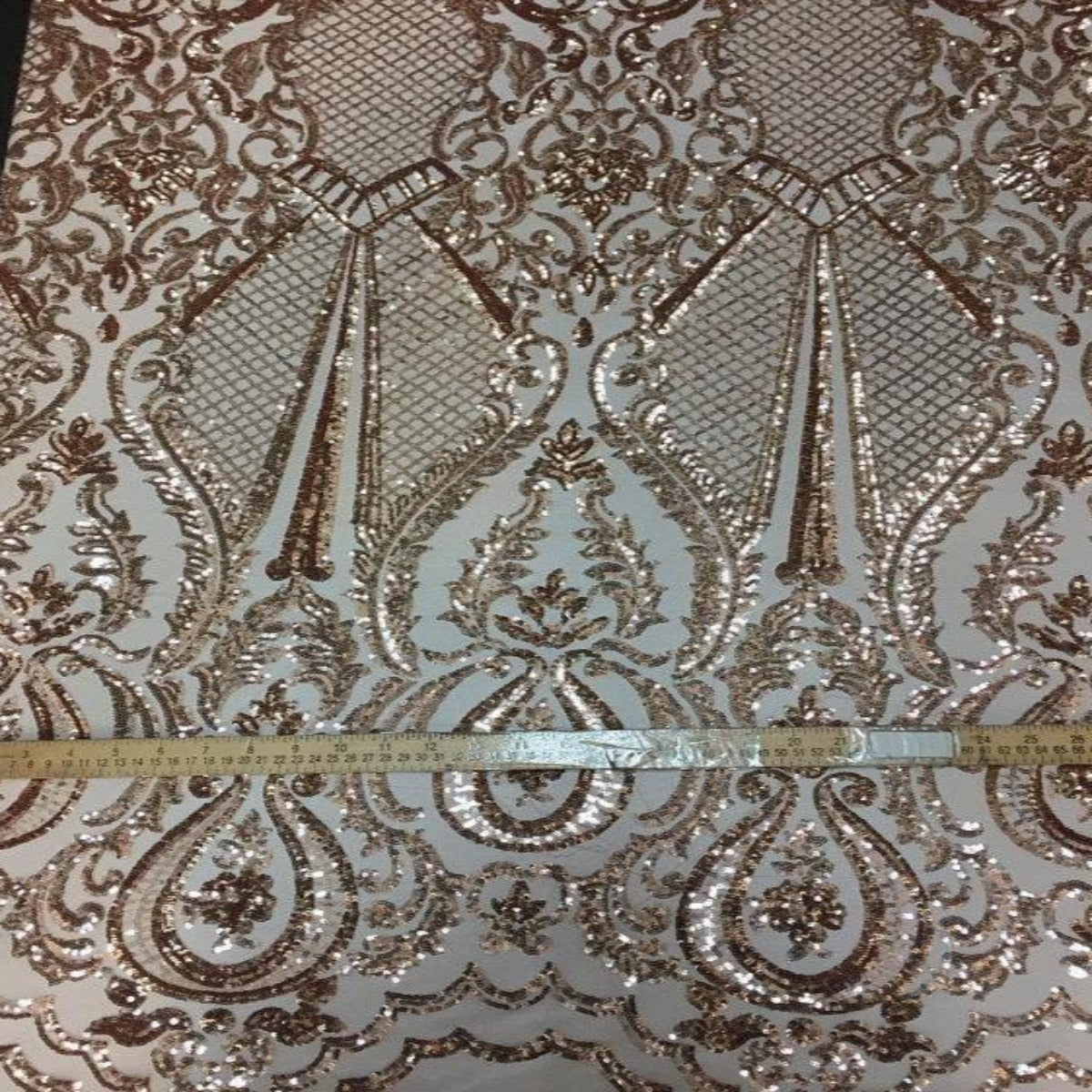 Blush Chantal Deluxe Sequins Lace Fabric - Fashion Fabrics LLC