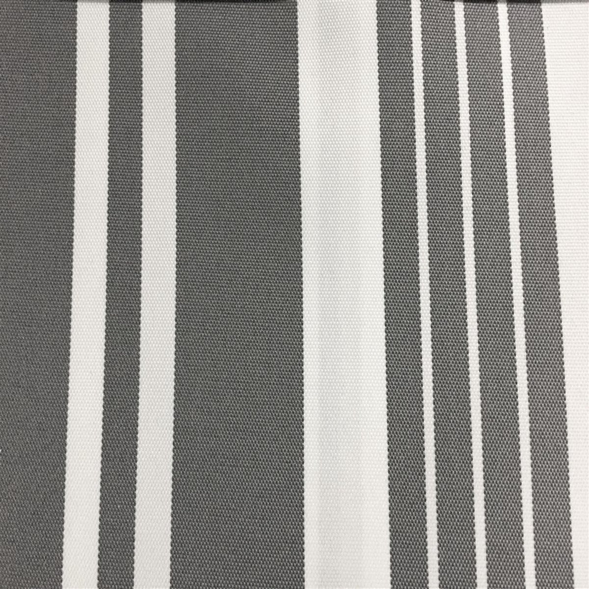 Gray White Multi Striped Oak 100% Waterproof Outdoor Canvas Patio Fabric - Fashion Fabrics Los Angeles