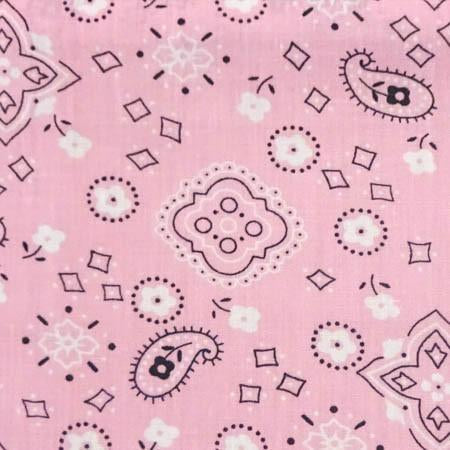 Light Pink Bandanna Print Poly Cotton Fabric - Fashion Fabrics Los Angeles