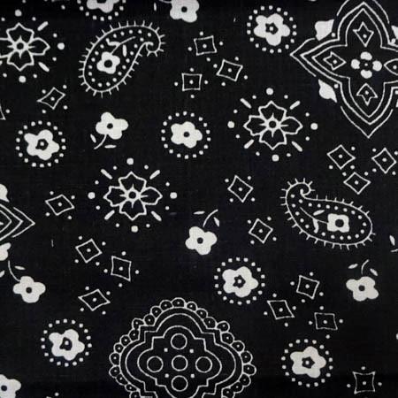 Black Bandanna Print Poly Cotton Fabric - Fashion Fabrics Los Angeles