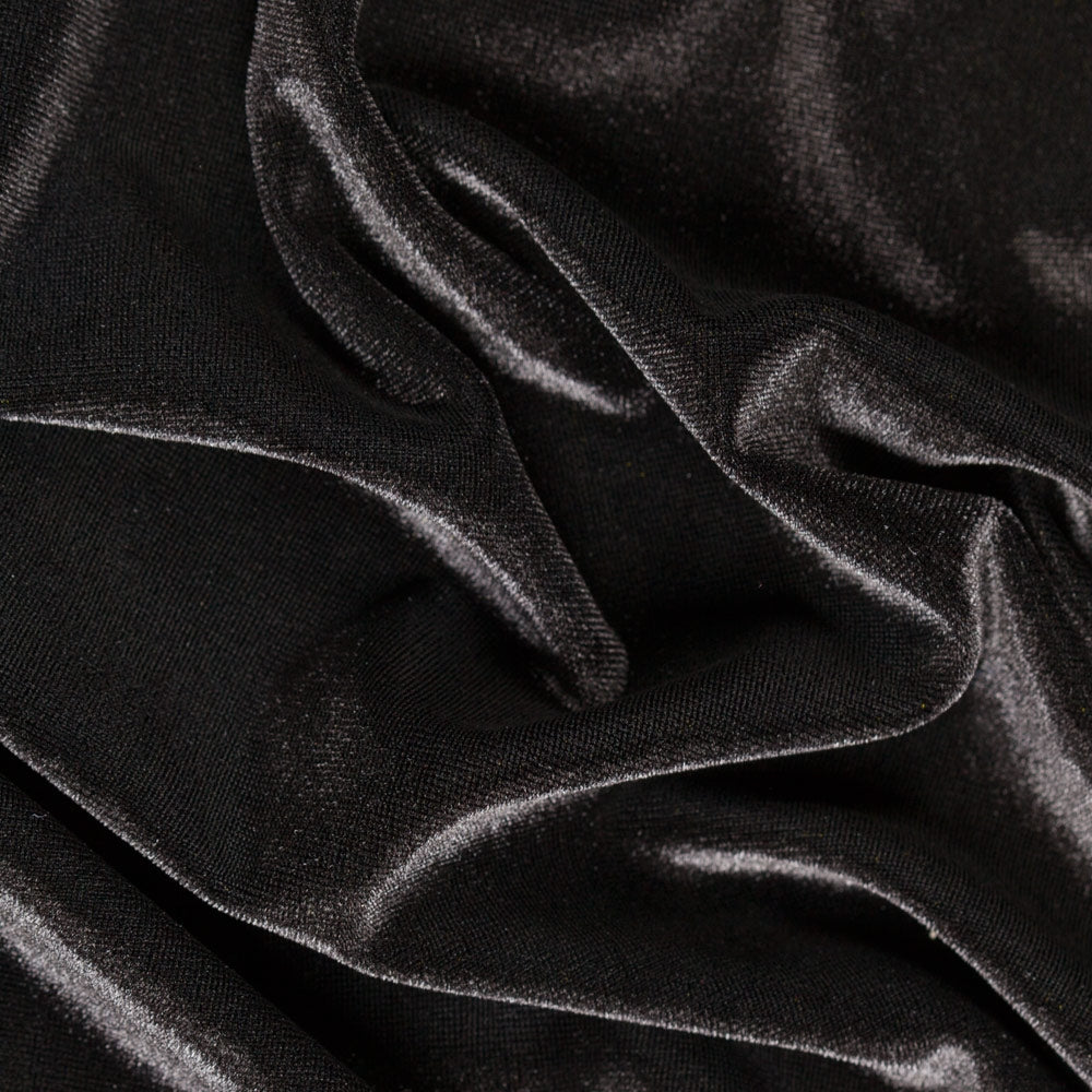 Black Stretch Velvet Apparel Spandex Fabric - Fashion Fabrics Los Angeles