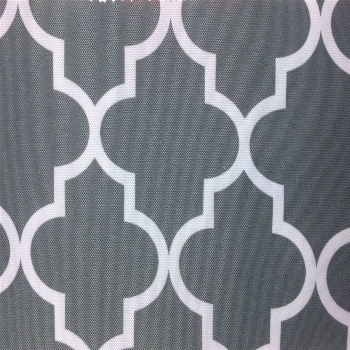 Gray White Moroccan Print Indoor Outdoor Fabric - Fashion Fabrics Los Angeles