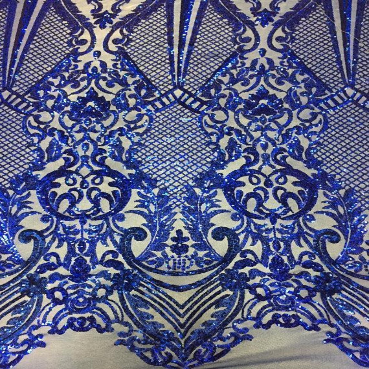 Royal Blue Chantal Deluxe Sequins Lace Fabric - Fashion Fabrics LLC
