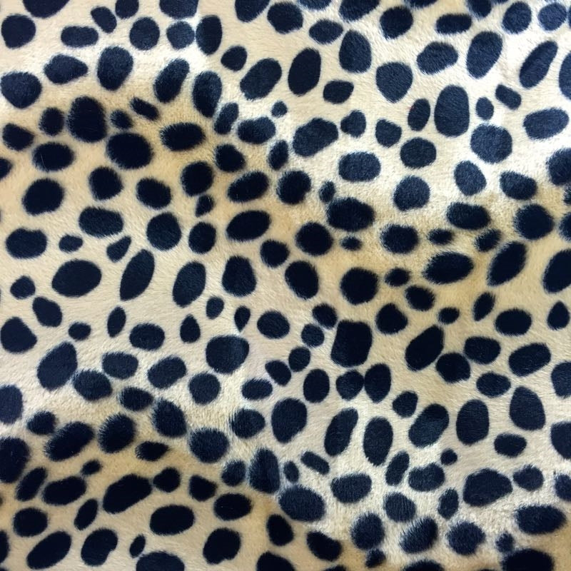 Taupe Velboa Faux Fur Dalmatian Fabric - Fashion Fabrics Los Angeles
