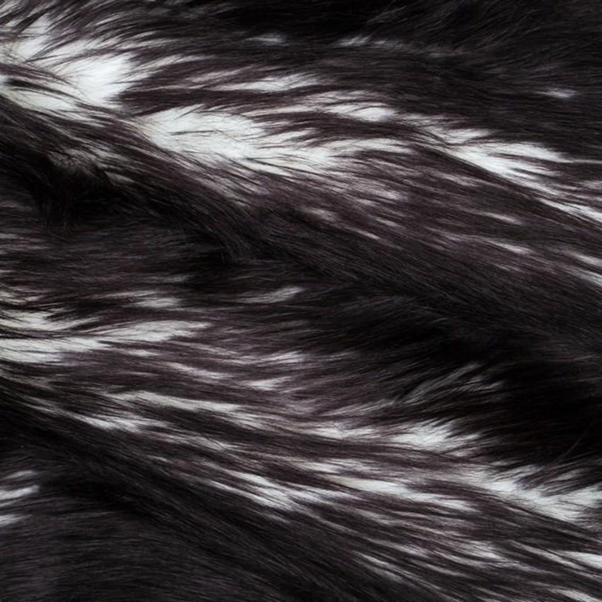 Black | White Luxury Faux Fur Shag Fabric - Fashion Fabrics Los Angeles