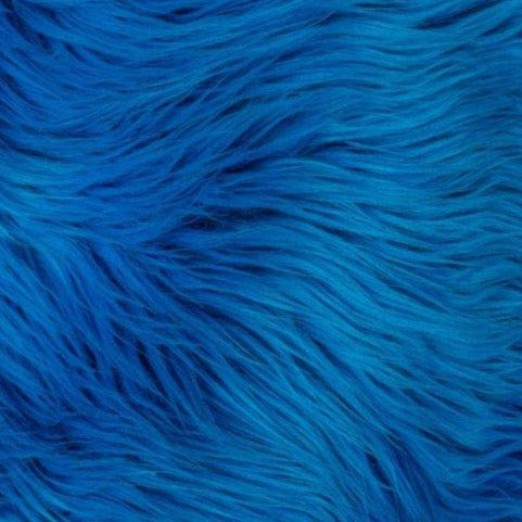 Royal Blue Mongolian Long Pile Faux Fur Fabric - Fashion Fabrics Los Angeles
