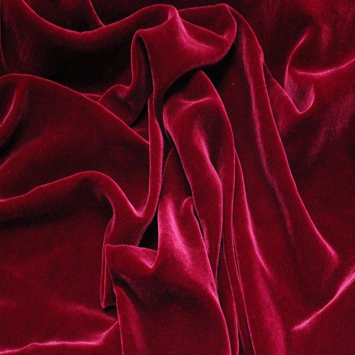 Rasberry Red Silk Velvet Fabric - Fashion Fabrics Los Angeles