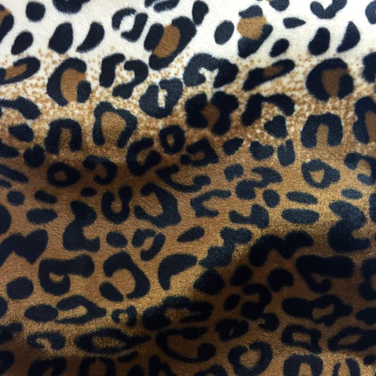 Brown Leopard Velboa Faux Fur - Fashion Fabrics Los Angeles