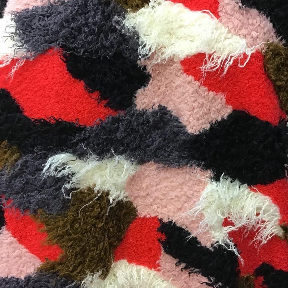 Dark Multicolor Patchwork Long Pile Faux Fur Fabric - Fashion Fabrics Los Angeles