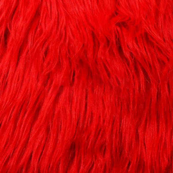 Red Luxury Long Pile Shaggy Faux Fur Fabric - Fashion Fabrics Los Angeles