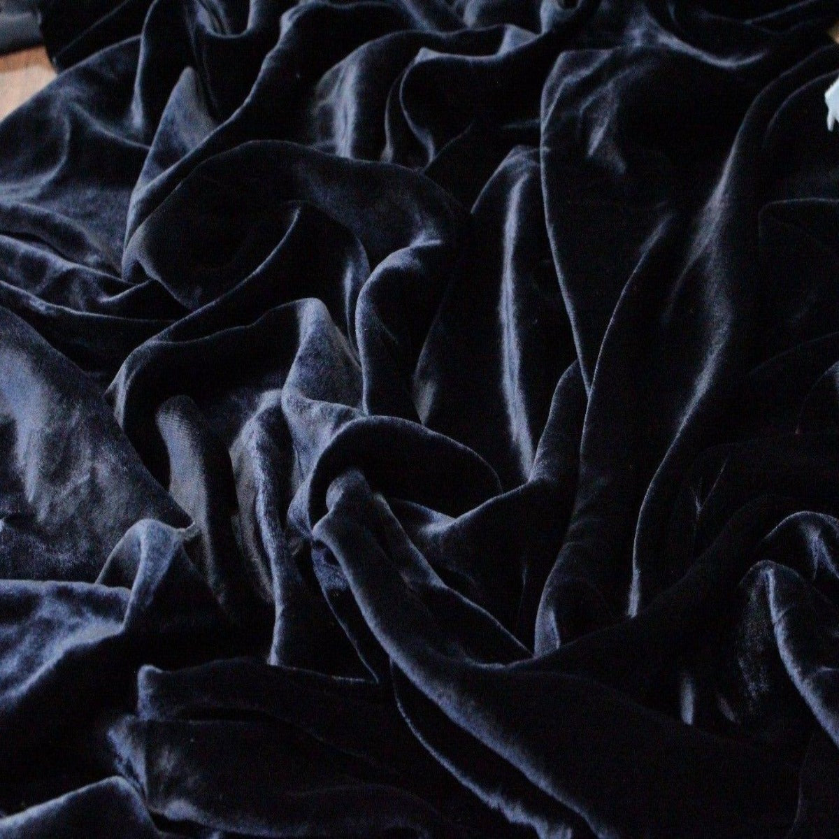 Midnight Blue Silk Velvet Fabric - Fashion Fabrics Los Angeles