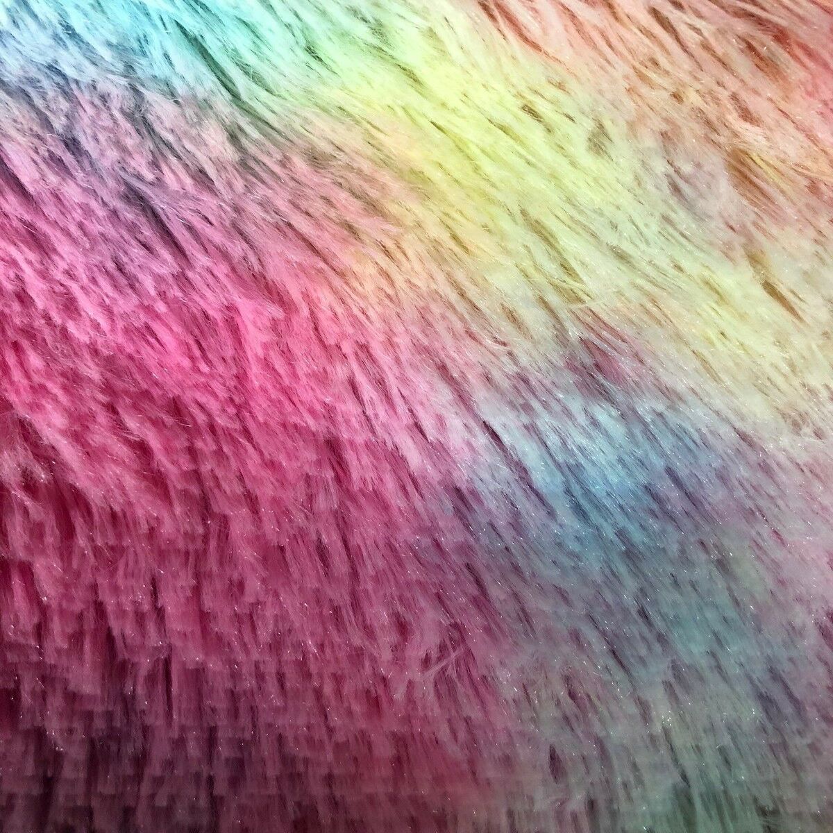 Happy Multi Color Dye Fuzzy Faux Fur Fabric - Fashion Fabrics LLC