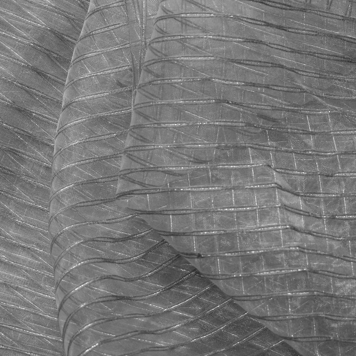 Gray Angel Striped Sheer Drapery Home Decor Fabric - Fashion Fabrics Los Angeles
