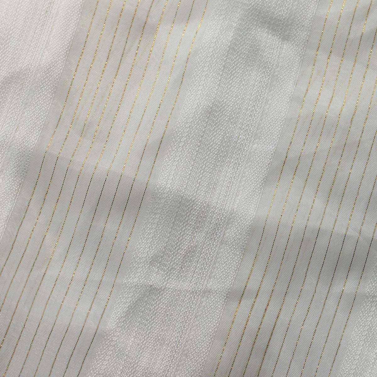 White Gold Mythical Stripe Sheer Drapery Home Decor Fabric - Fashion Fabrics Los Angeles