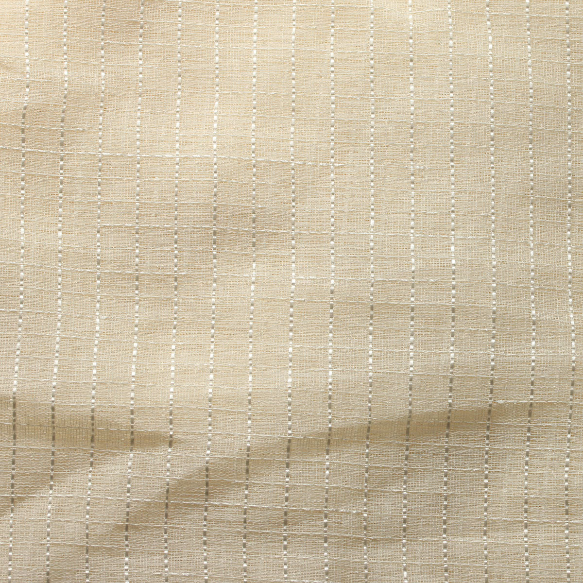 Ivory Semi Square Stripe Sheer Drapery Home Decor Fabric - Fashion Fabrics Los Angeles