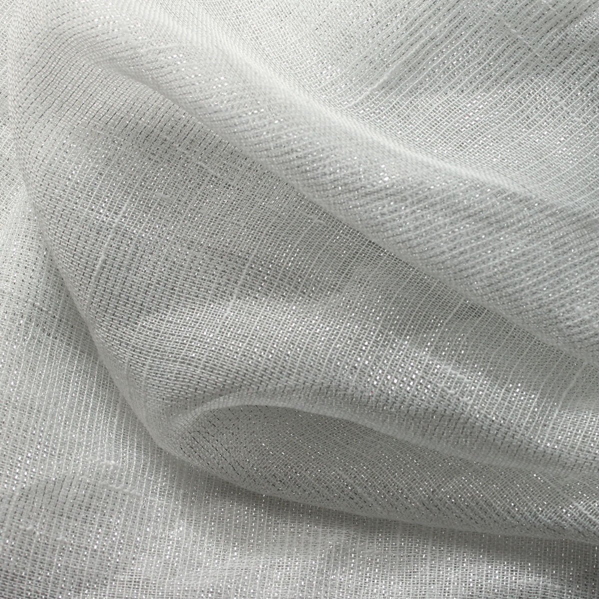 White Silver Shine Stripe Sheer Drapery Home Decor Fabric - Fashion Fabrics Los Angeles