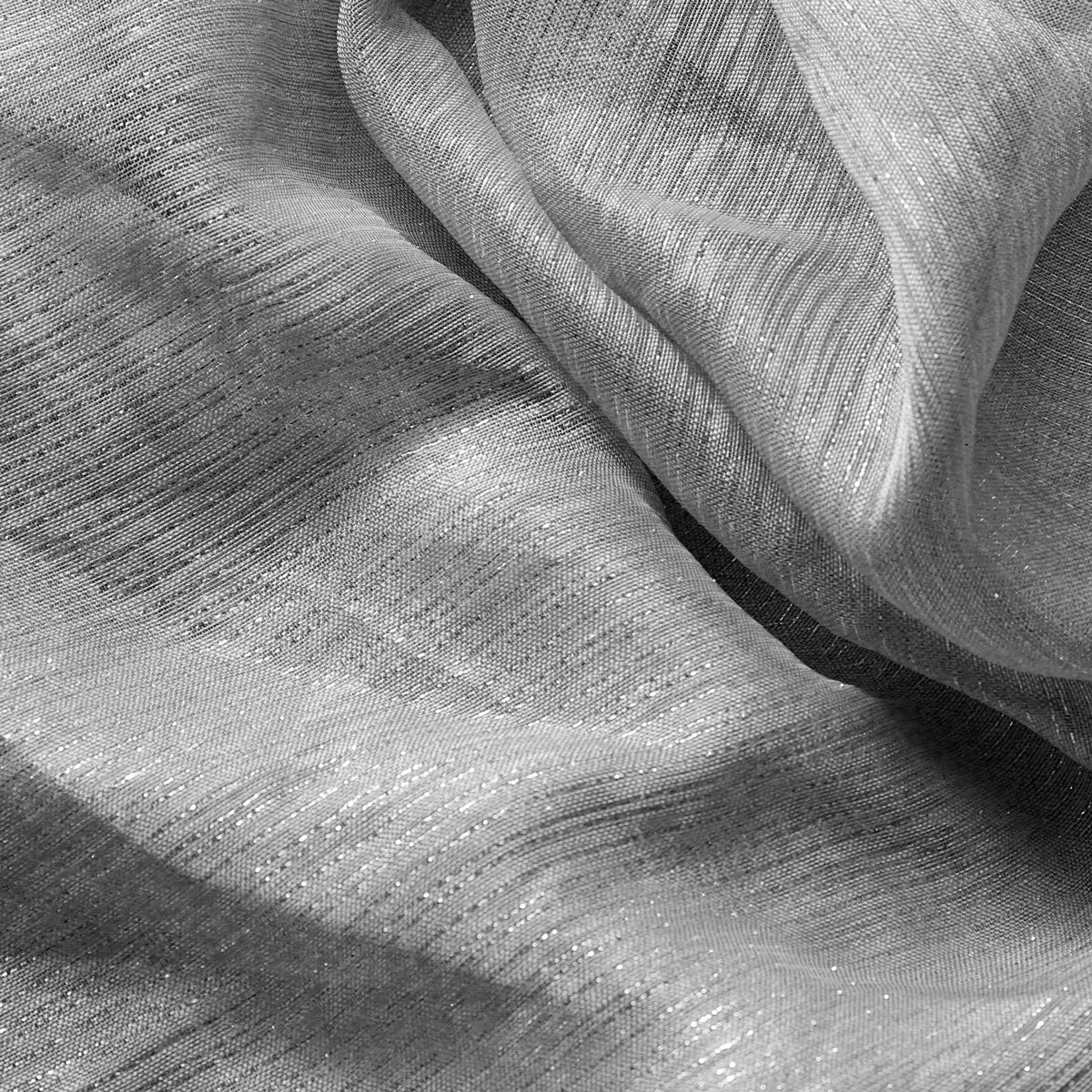 Silver Gray Three Shine Stripe Sheer Drapery Home Decor Fabric - Fashion Fabrics Los Angeles