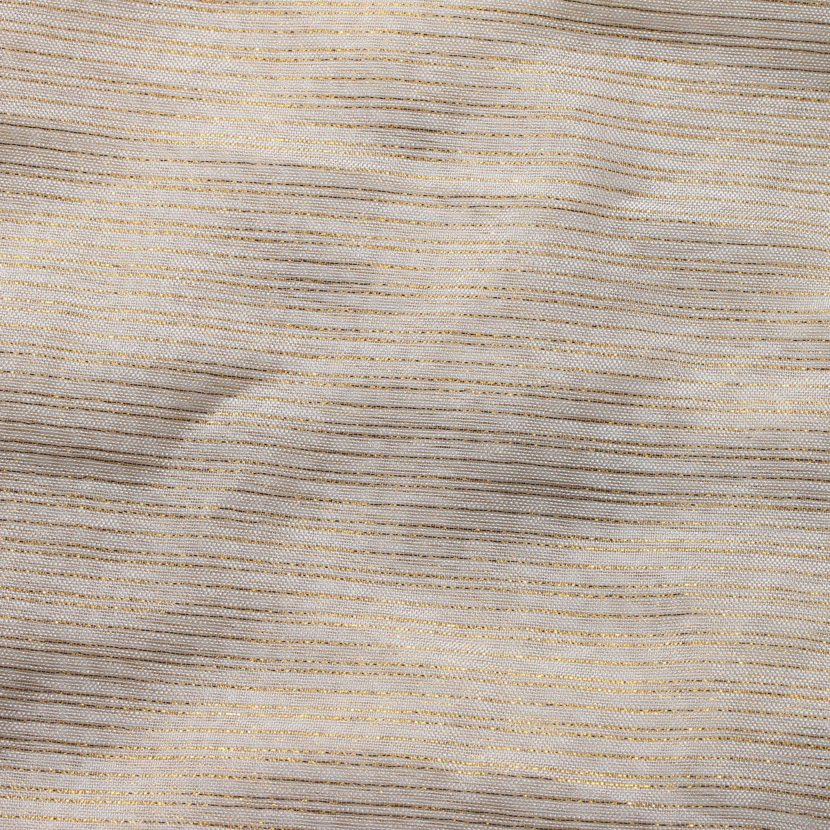 Ivory Gold Two Shine Stripe Sheer Drapery Home Decor Fabric - Fashion Fabrics Los Angeles