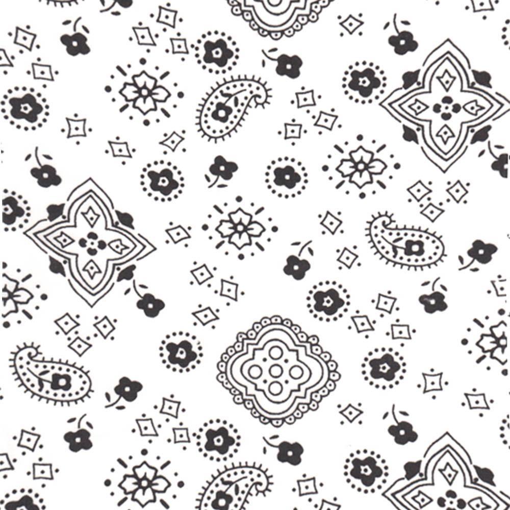 White Bandanna Print Poly Cotton Fabric - Fashion Fabrics Los Angeles