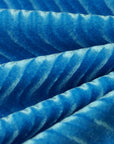 Tissu Flocage Velours Tourbillon Bleu Turquoise