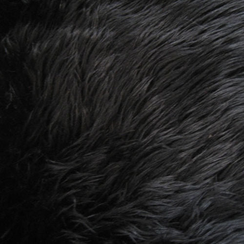 Black Luxury Long Pile Shaggy Faux Fur Fabric