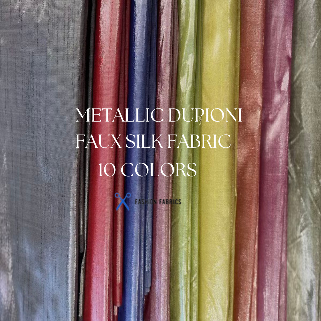 Metallic Dupioni Faux Silk Fabric