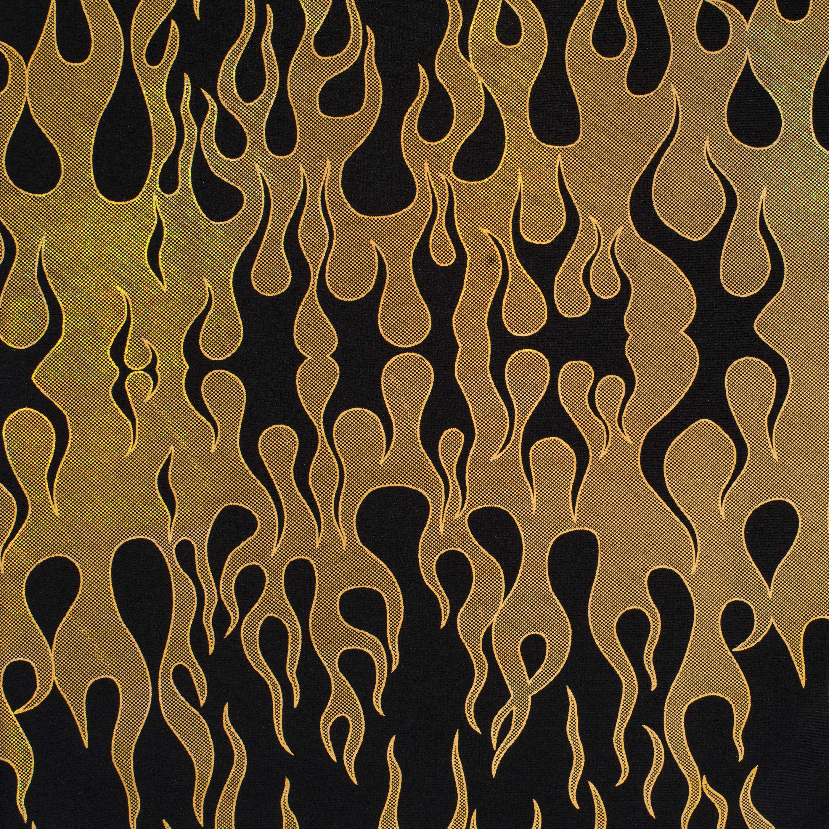 Nylon Spandex Hologram Flame Foil Fabric | Spandex Palace