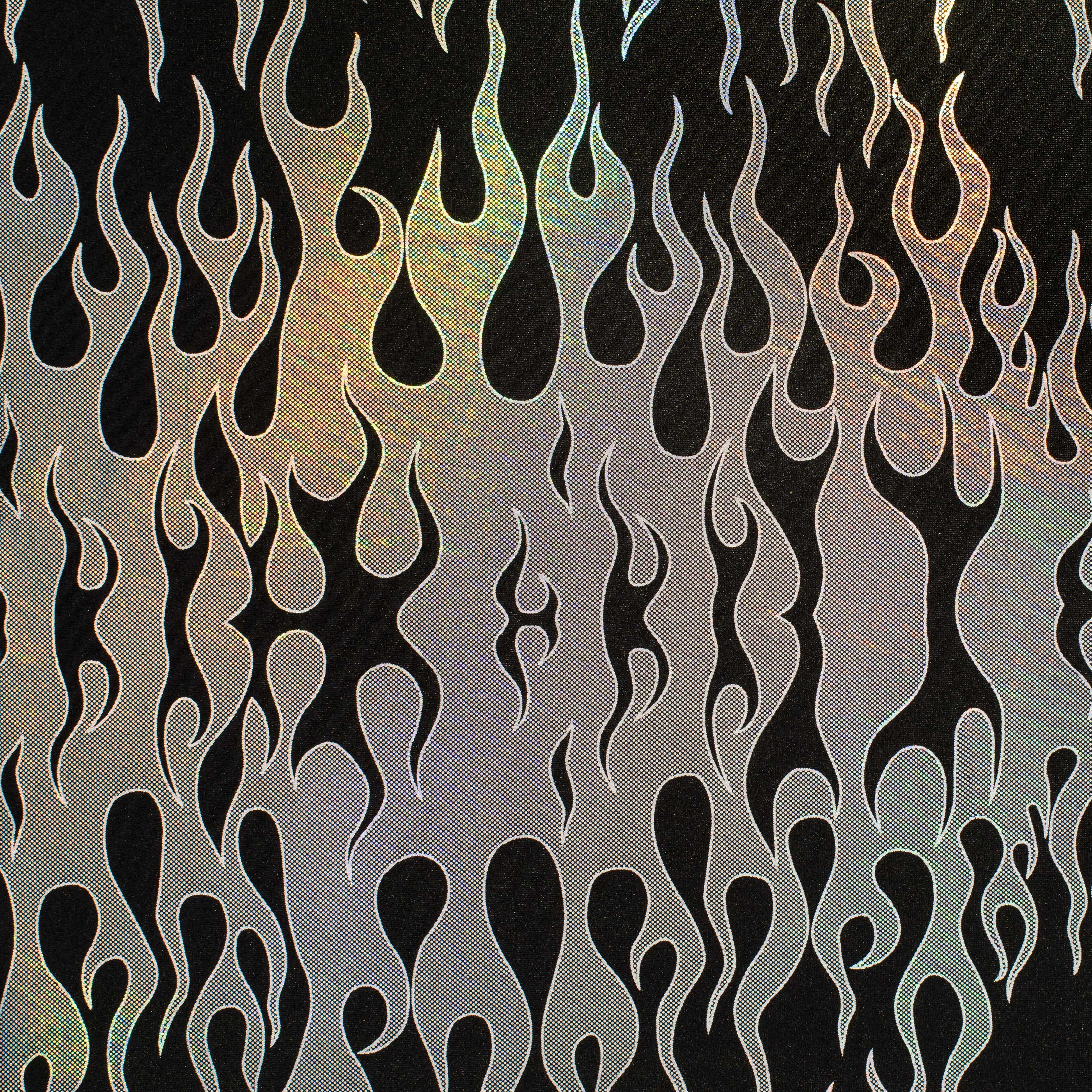 Nylon Spandex Hologram Flame Foil Fabric | Spandex Palace
