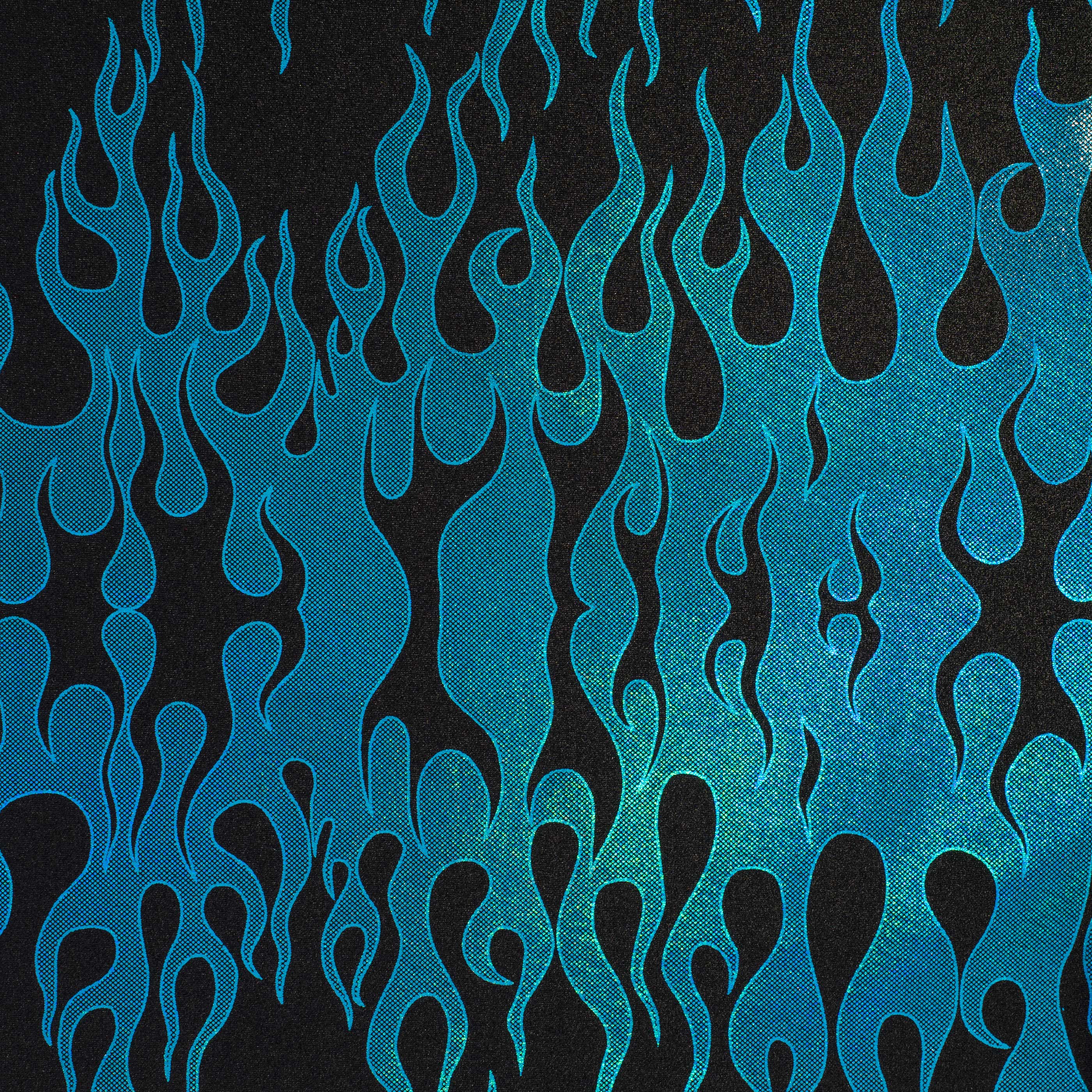 Nylon Spandex Hologram Flame Foil Fabric | Spandex Palace