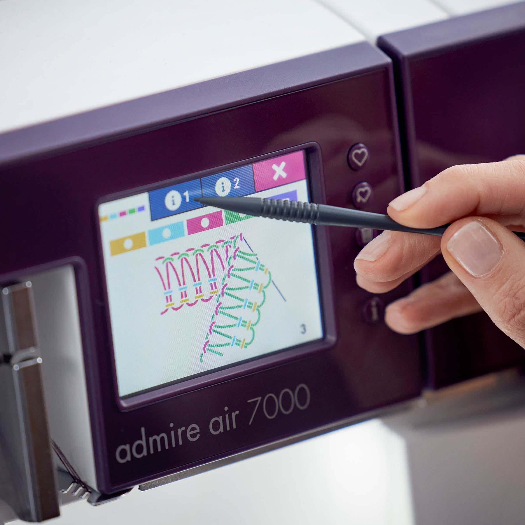 PFAFF® admire™ air 7000 Purple Coverlock Machine - Fashion Fabrics LLC