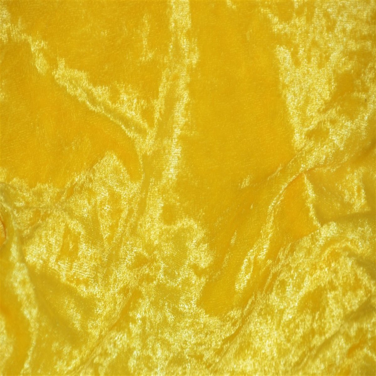 Yellow Panne Crush Stretch Velvet Fabric