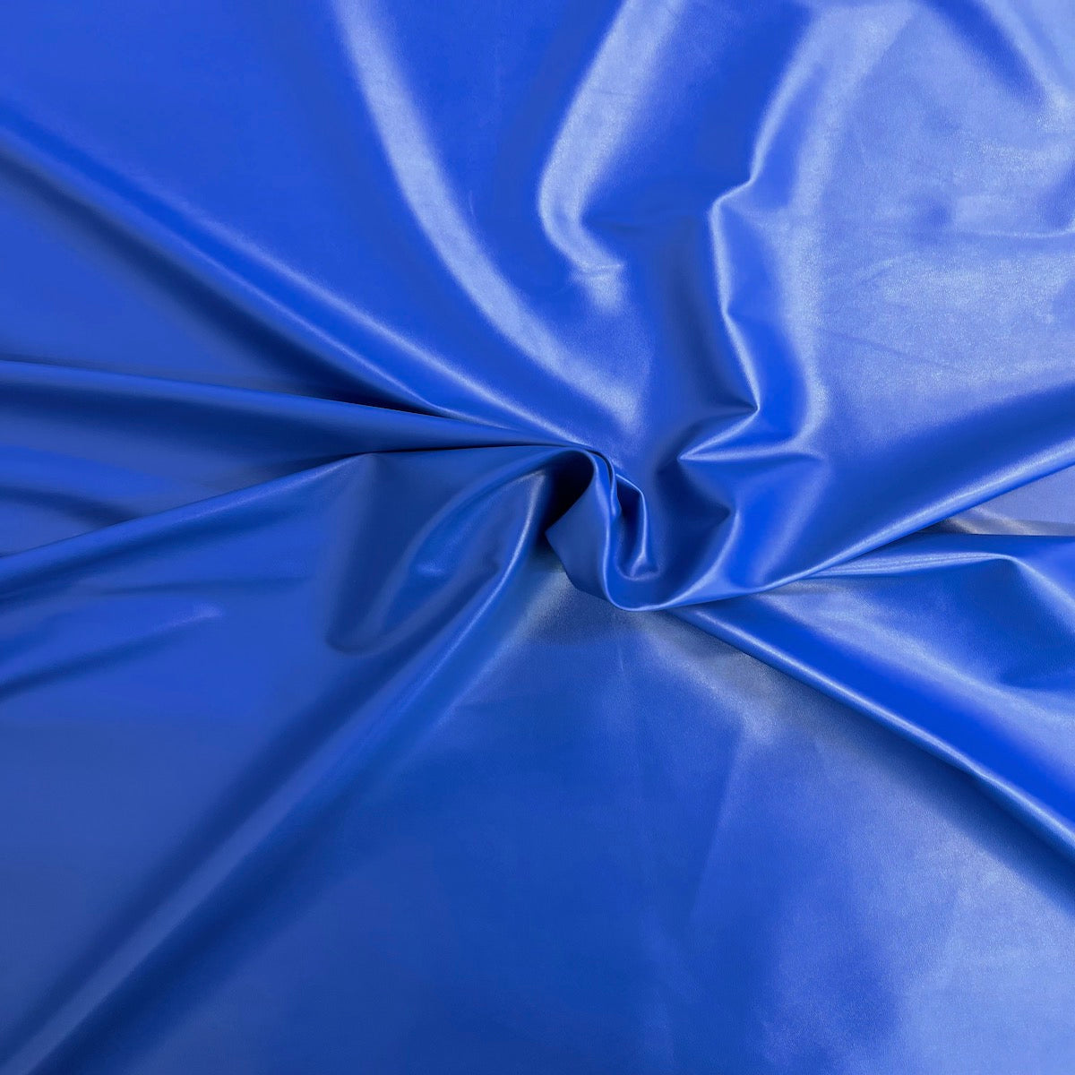 Tela de vinilo de cuero sintético elástico bidireccional azul real 