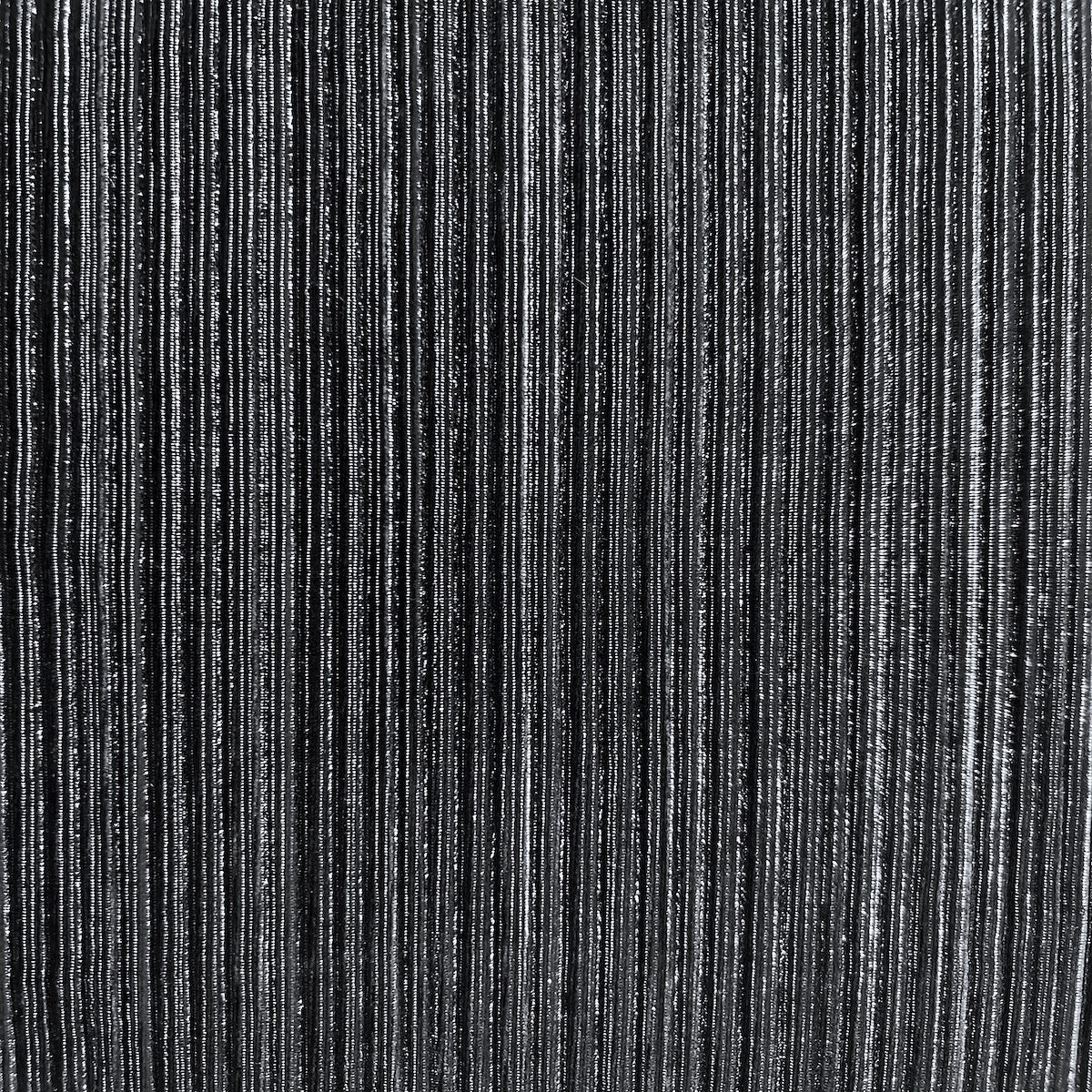 Plata | Tela de terciopelo elástico plisado metalizado negro 