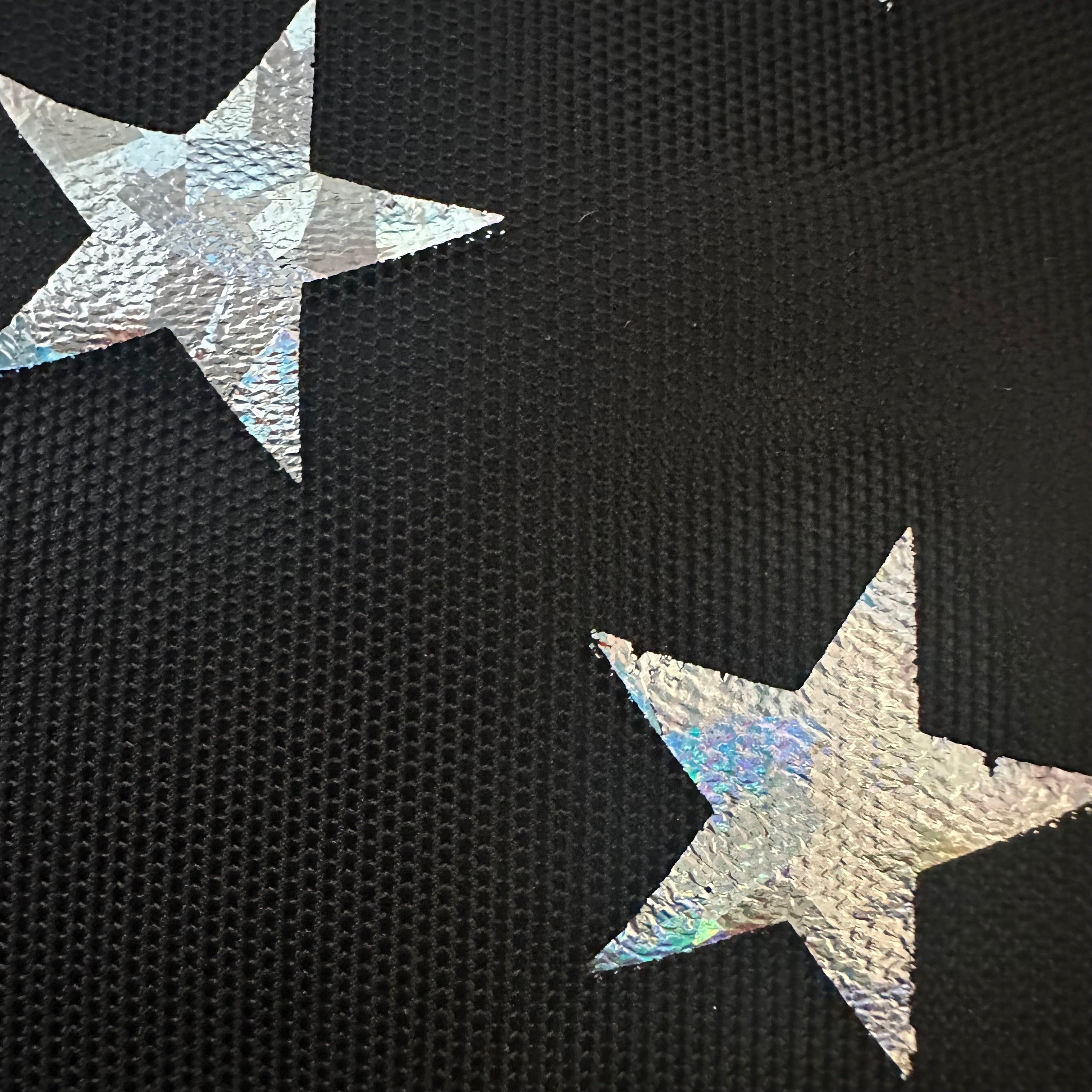 Power Stretch Mesh Star Hologram  Foil Fabric | Spandex Palace