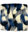 Black | Blue | Gray | Ivory Multicolor Patchwork Faux Fur Fabric