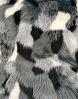 Black | Gray | White Multicolor Patchwork Faux Fur Fabric