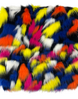Blue | Orange | Yellow | White Puzzled Multicolor Faux Fur Fabric