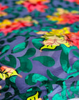 Hunter Green Bombay Multicolor Floral Burnout Stretch Velvet Fabric