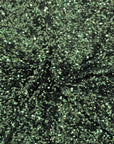 Tela rodeo de terciopelo elástico bordado con lentejuelas verde cazador