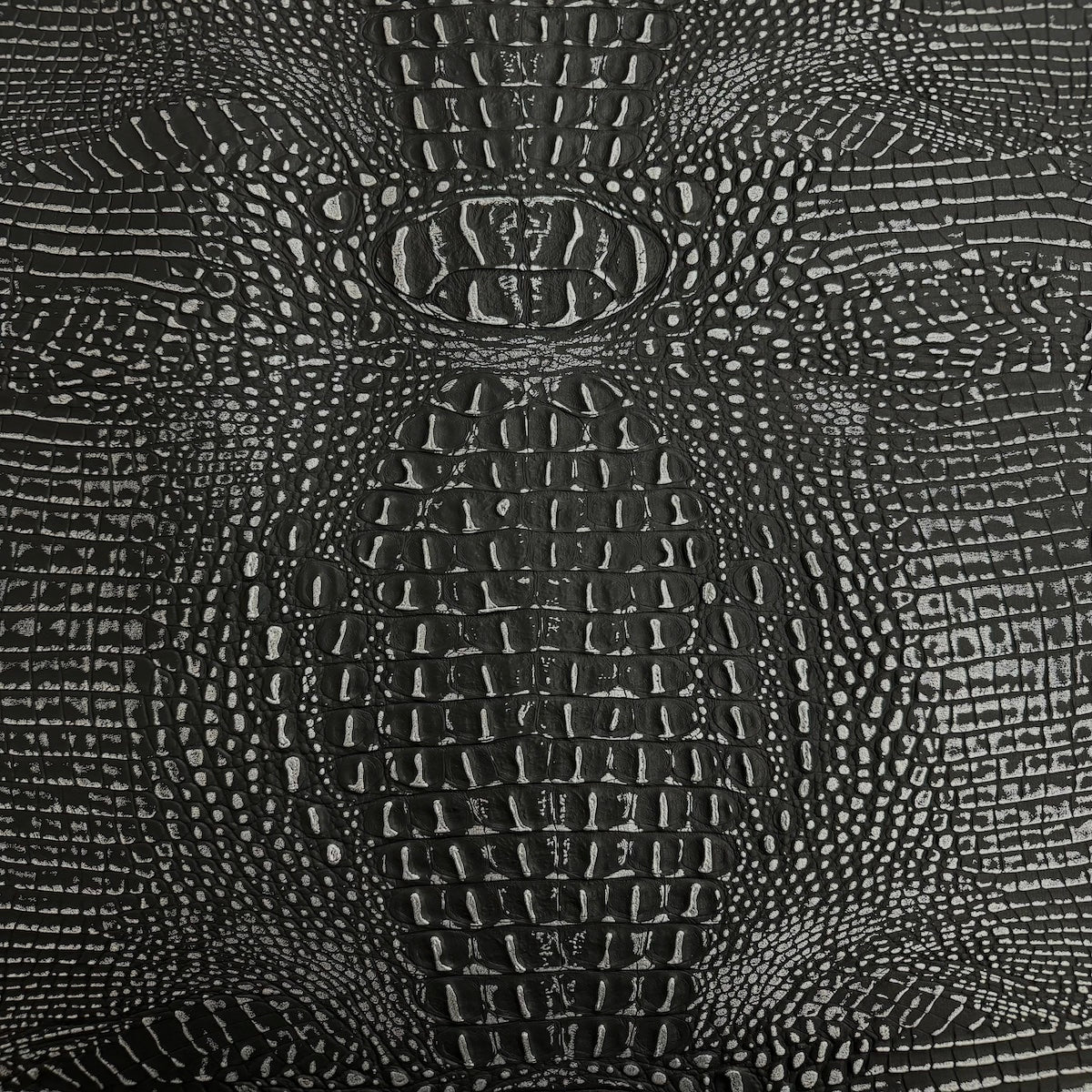 Negro | Tela de vinilo de piel sintética Gator de dos tonos Silver Mugger