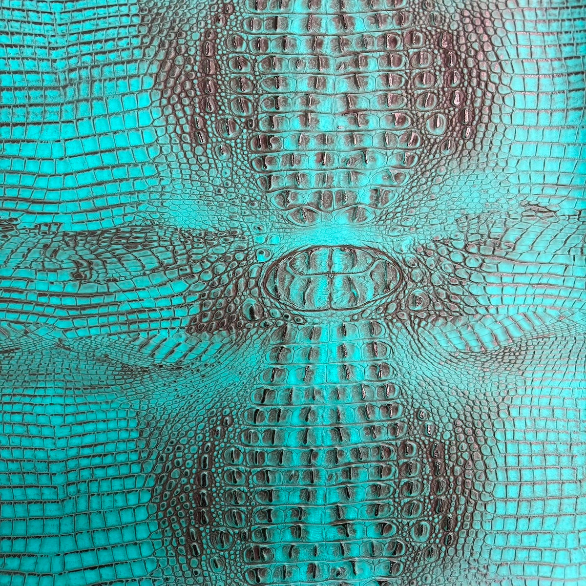 Azul turquesa | Tela de vinilo de piel sintética Gator de dos tonos, color negro