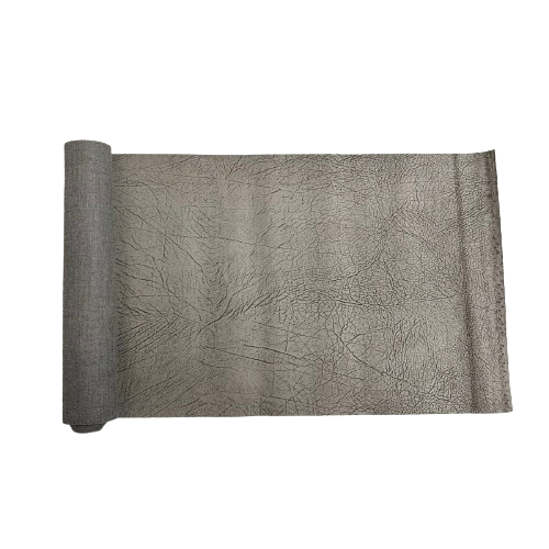 Tissu vinyle en similicuir suédé gris vintage vieilli