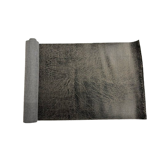Tissu vinyle en similicuir suédé vintage noir expresso vieilli