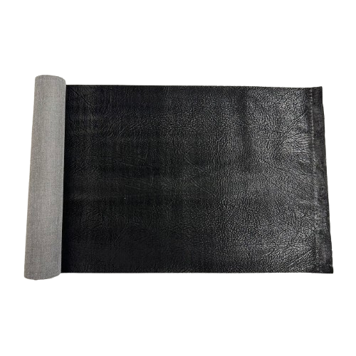 Tissu vinyle en daim simili cuir vieilli noir vintage