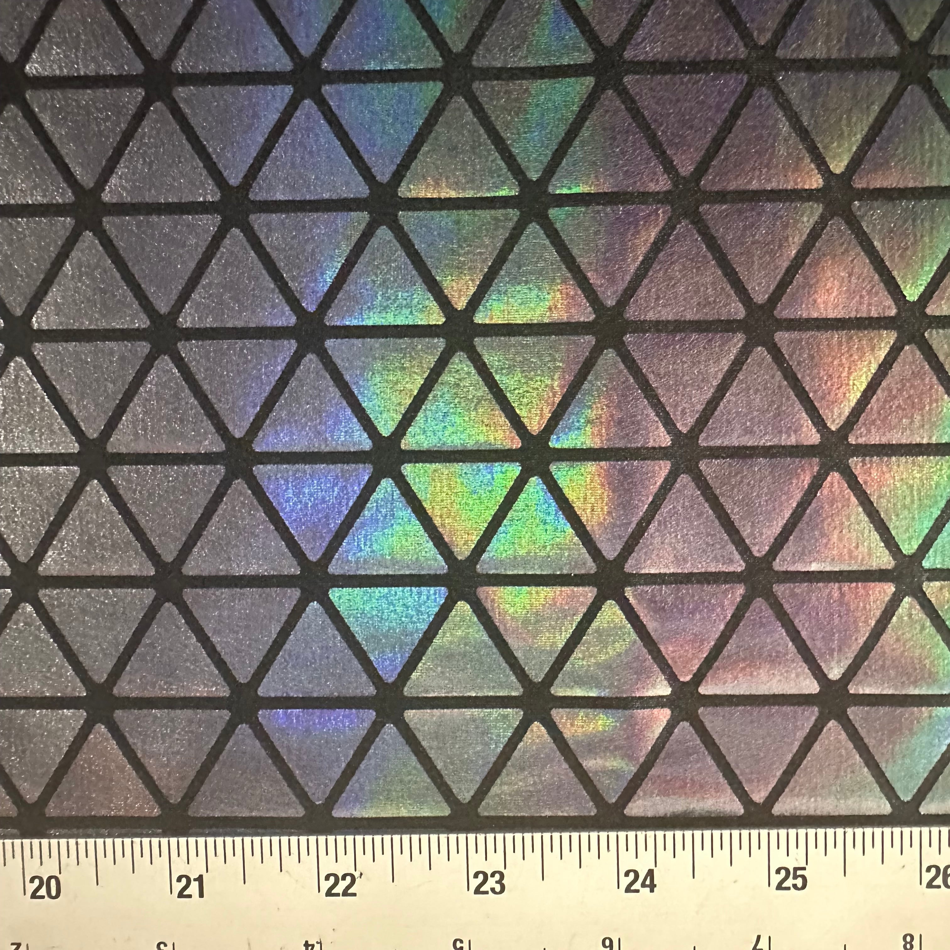 Honeycomb Triangle Stretchy Hologram Tricot Fabric | Spandex Palace