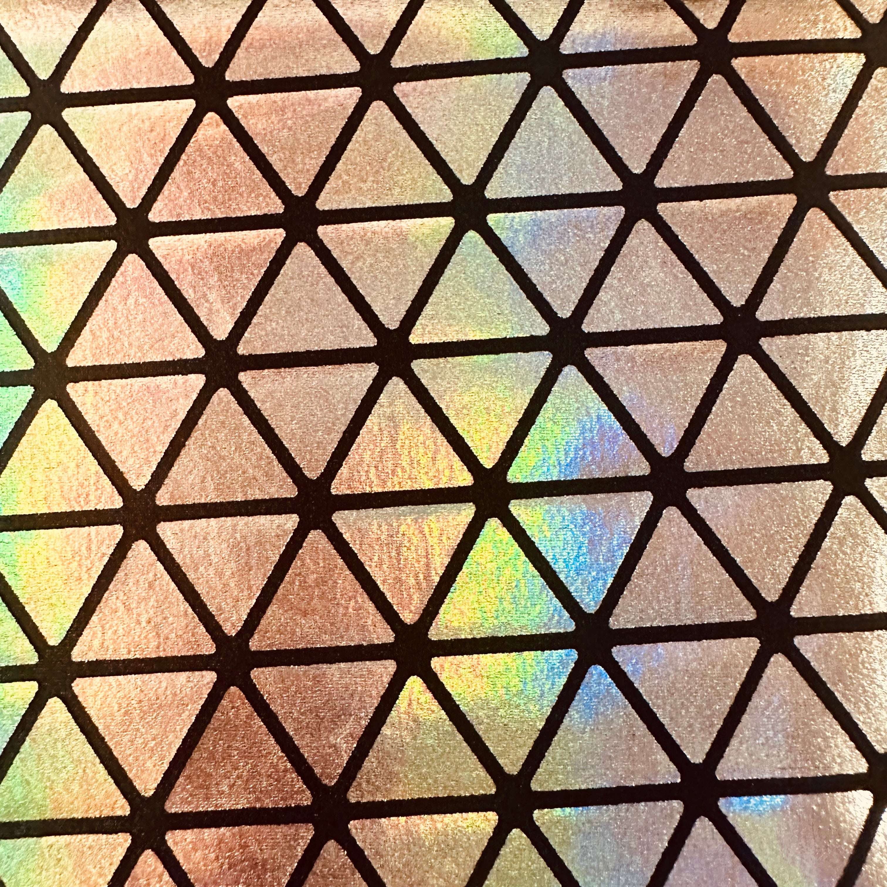 Honeycomb Triangle Stretchy Hologram Tricot Fabric | Spandex Palace
