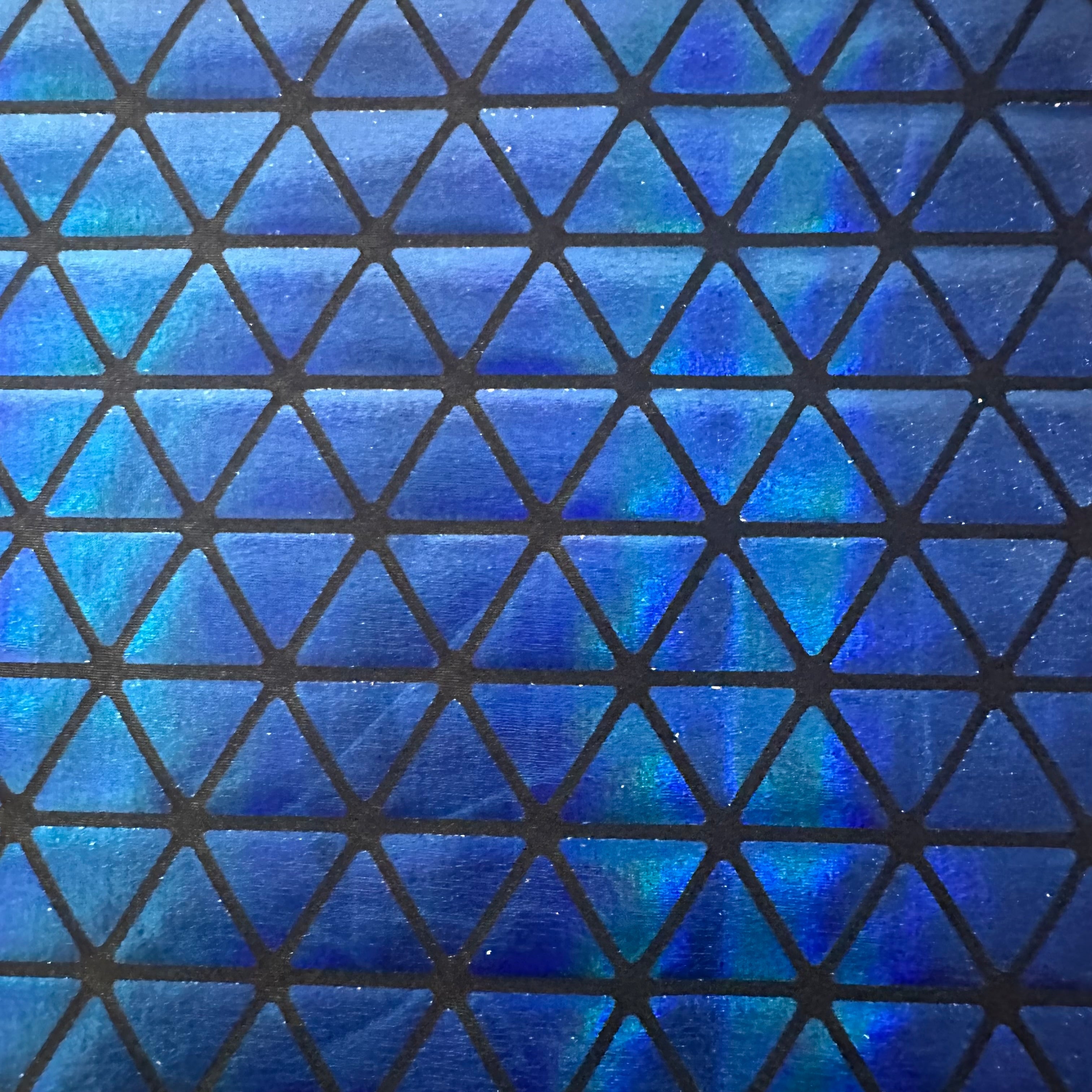 Honeycomb Triangle Stretchy Hologram Tricot Fabric | Spandex Palace