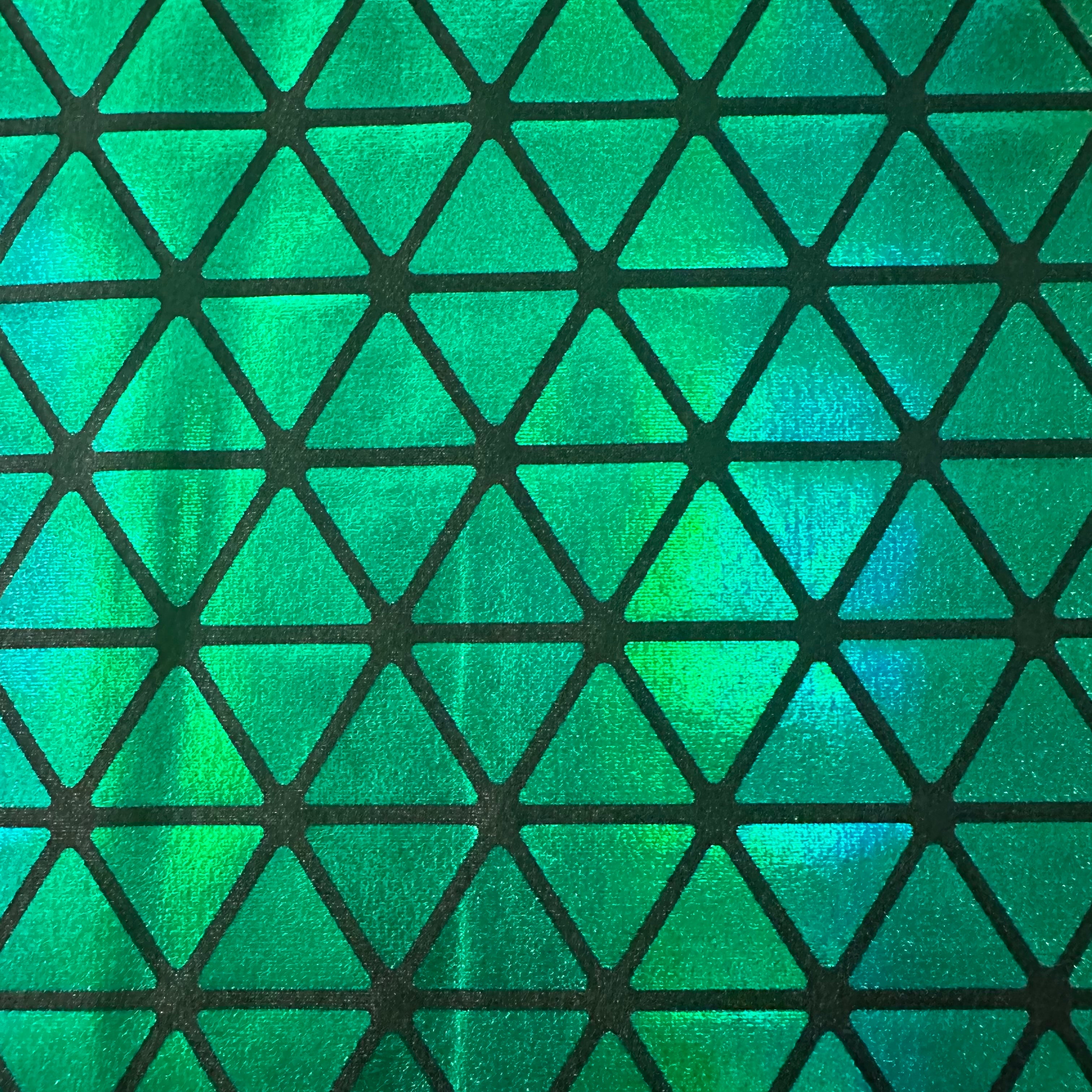 Honeycomb Triangle Stretchy Hologram Tricot Fabric | Spandex Palace